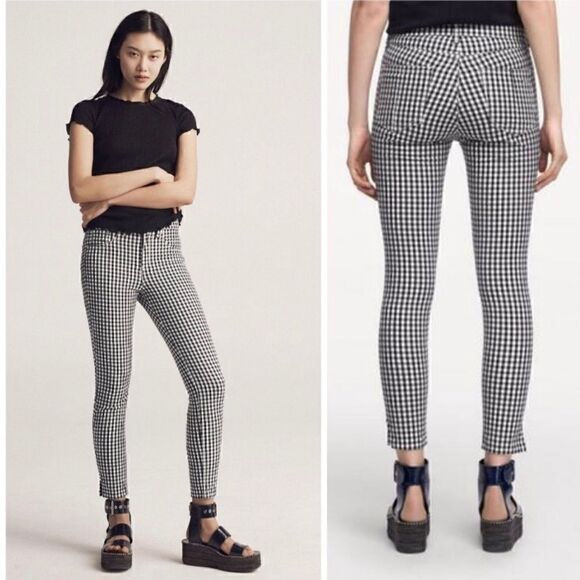 NWT Rag & Bone Gingham Stretch Capri Pants - Picture 1 of 8